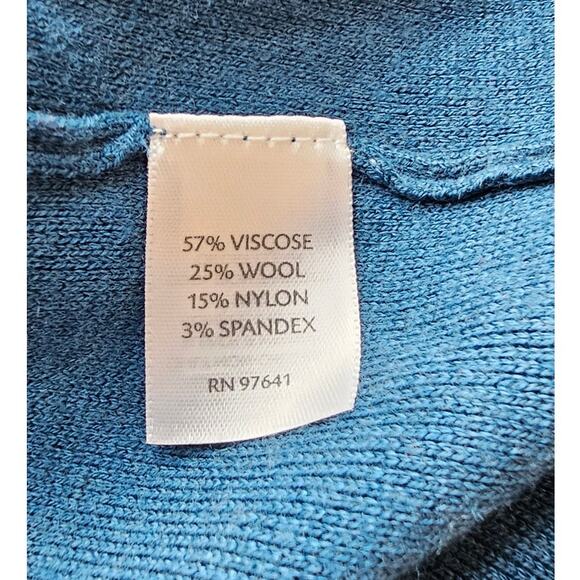 J. Jill Women's Long Sleeve Back Seamed Wool Stretch Sweater Dress Size M Teal - Picture 5 of 6